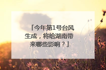 今年第1号台风生成，将给湖南带来哪些影响？
